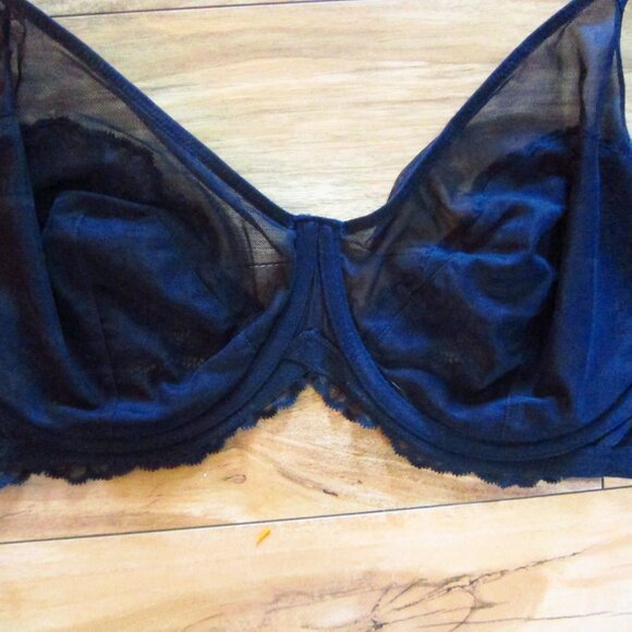 HSIA Black Sheer Unlined Lace Full Coverage Underwire Bra size 42DD - Picture 5 of 7